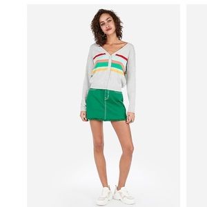 NWT Varsity Stripe Slouchy V-Neck Cardigan